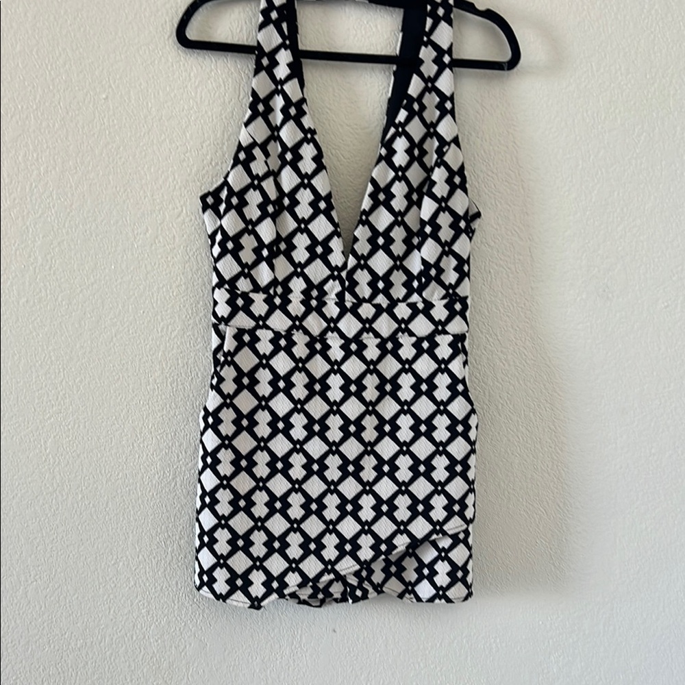 Black and White Geometric Dress